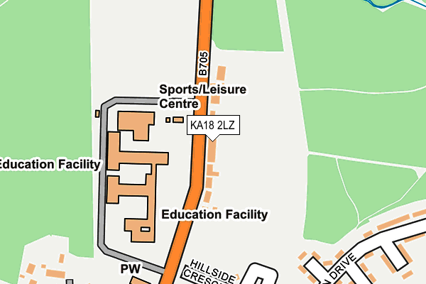 KA18 2LZ map - OS OpenMap – Local (Ordnance Survey)