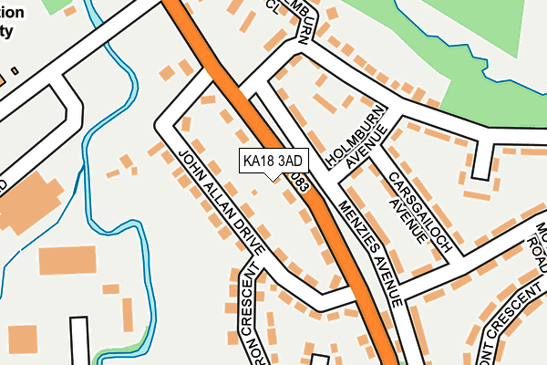 KA18 3AD map - OS OpenMap – Local (Ordnance Survey) KA18 3AD map - OS OpenMap – Local (Ordnance Survey)