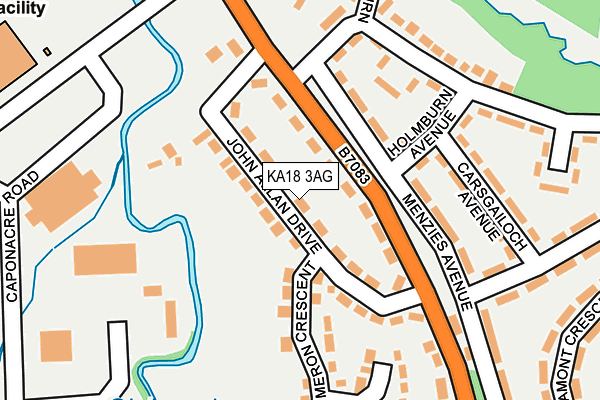 KA18 3AG map - OS OpenMap – Local (Ordnance Survey) KA18 3AG map - OS OpenMap – Local (Ordnance Survey)