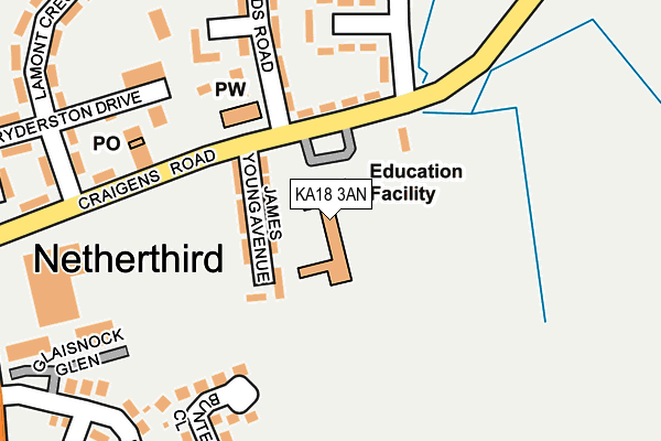 KA18 3AN map - OS OpenMap – Local (Ordnance Survey) KA18 3AN map - OS OpenMap – Local (Ordnance Survey)