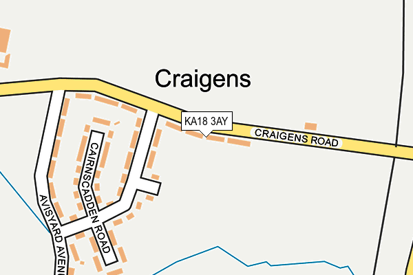 KA18 3AY map - OS OpenMap – Local (Ordnance Survey) KA18 3AY map - OS OpenMap – Local (Ordnance Survey)