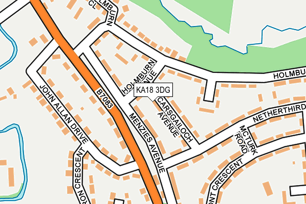 KA18 3DG map - OS OpenMap – Local (Ordnance Survey) KA18 3DG map - OS OpenMap – Local (Ordnance Survey)