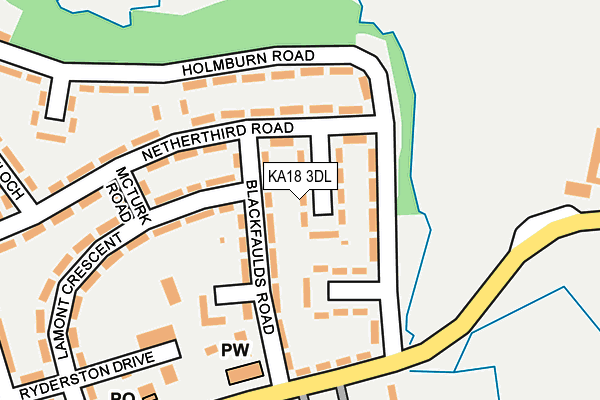 KA18 3DL map - OS OpenMap – Local (Ordnance Survey) KA18 3DL map - OS OpenMap – Local (Ordnance Survey)