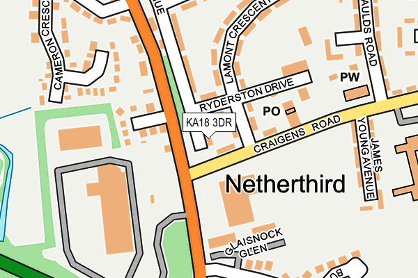 KA18 3DR map - OS OpenMap – Local (Ordnance Survey) KA18 3DR map - OS OpenMap – Local (Ordnance Survey)