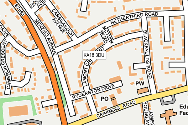 KA18 3DU map - OS OpenMap – Local (Ordnance Survey) KA18 3DU map - OS OpenMap – Local (Ordnance Survey)