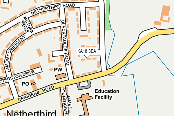 KA18 3EA map - OS OpenMap – Local (Ordnance Survey) KA18 3EA map - OS OpenMap – Local (Ordnance Survey)