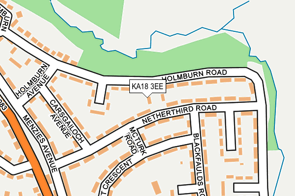 KA18 3EE map - OS OpenMap – Local (Ordnance Survey) KA18 3EE map - OS OpenMap – Local (Ordnance Survey)