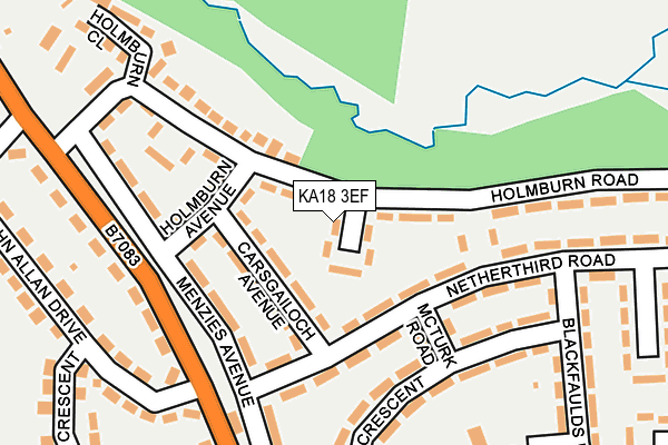 KA18 3EF map - OS OpenMap – Local (Ordnance Survey) KA18 3EF map - OS OpenMap – Local (Ordnance Survey)