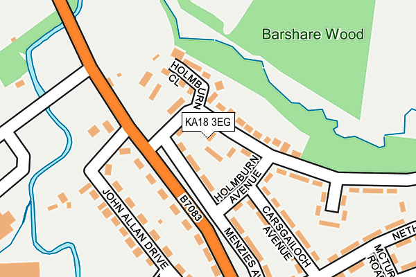KA18 3EG map - OS OpenMap – Local (Ordnance Survey) KA18 3EG map - OS OpenMap – Local (Ordnance Survey)