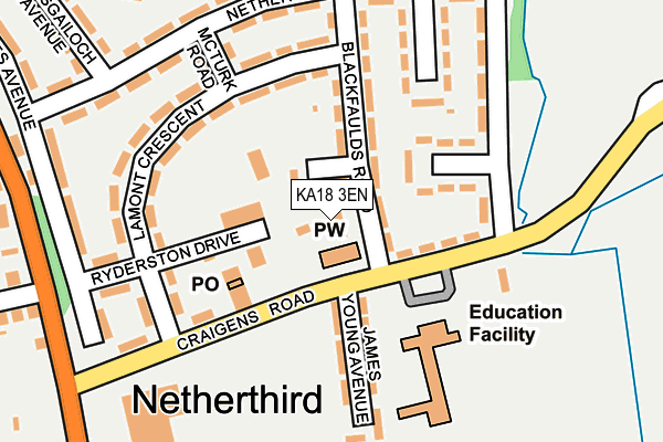 KA18 3EN map - OS OpenMap – Local (Ordnance Survey)