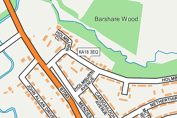 KA18 3EQ map - OS OpenMap – Local (Ordnance Survey)