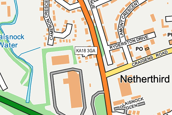 KA18 3GA map - OS OpenMap – Local (Ordnance Survey) KA18 3GA map - OS OpenMap – Local (Ordnance Survey)