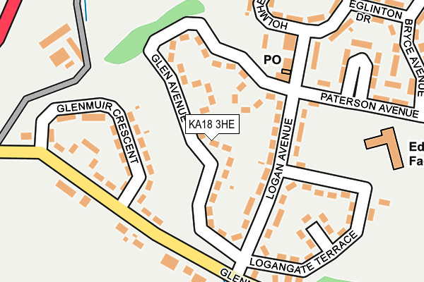 KA18 3HE map - OS OpenMap – Local (Ordnance Survey) KA18 3HE map - OS OpenMap – Local (Ordnance Survey)