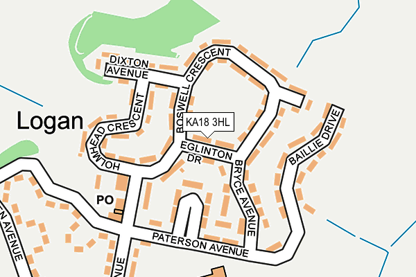 KA18 3HL map - OS OpenMap – Local (Ordnance Survey) KA18 3HL map - OS OpenMap – Local (Ordnance Survey)