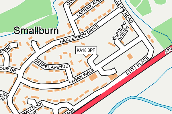 KA18 3PF map - OS OpenMap – Local (Ordnance Survey) KA18 3PF map - OS OpenMap – Local (Ordnance Survey)