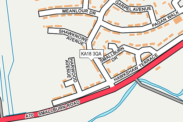 KA18 3QA map - OS OpenMap – Local (Ordnance Survey) KA18 3QA map - OS OpenMap – Local (Ordnance Survey)