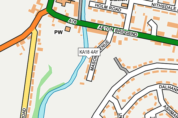 KA18 4AY map - OS OpenMap – Local (Ordnance Survey)