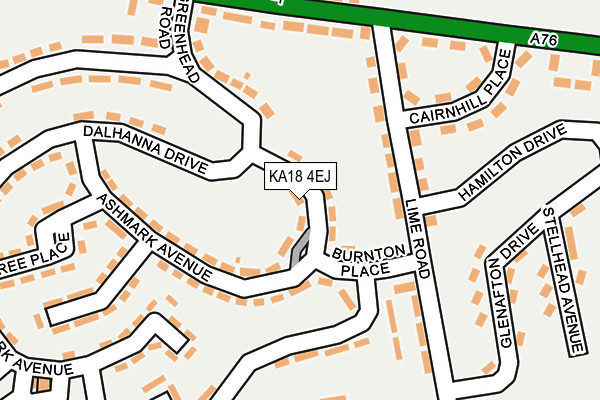 KA18 4EJ map - OS OpenMap – Local (Ordnance Survey) KA18 4EJ map - OS OpenMap – Local (Ordnance Survey)
