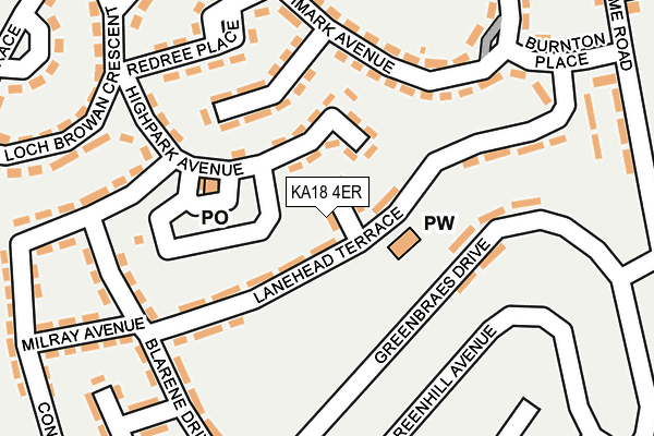 KA18 4ER map - OS OpenMap – Local (Ordnance Survey) KA18 4ER map - OS OpenMap – Local (Ordnance Survey)