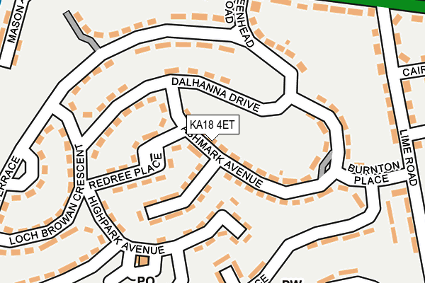 KA18 4ET map - OS OpenMap – Local (Ordnance Survey) KA18 4ET map - OS OpenMap – Local (Ordnance Survey)