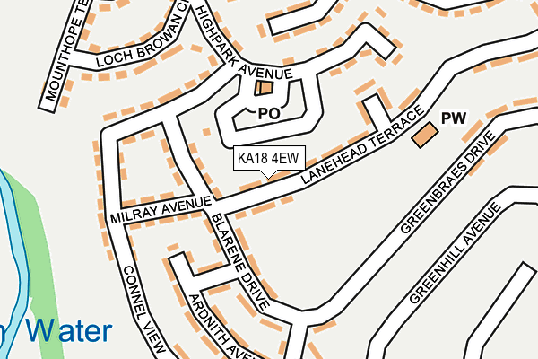 KA18 4EW map - OS OpenMap – Local (Ordnance Survey)