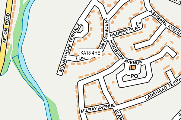 KA18 4HE map - OS OpenMap – Local (Ordnance Survey) KA18 4HE map - OS OpenMap – Local (Ordnance Survey)