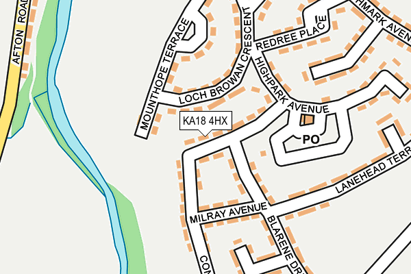 KA18 4HX map - OS OpenMap – Local (Ordnance Survey)