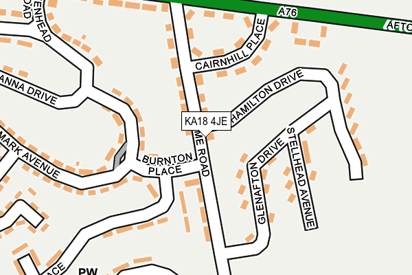 KA18 4JE map - OS OpenMap – Local (Ordnance Survey) KA18 4JE map - OS OpenMap – Local (Ordnance Survey)
