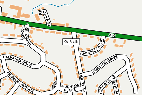 KA18 4JN map - OS OpenMap – Local (Ordnance Survey) KA18 4JN map - OS OpenMap – Local (Ordnance Survey)