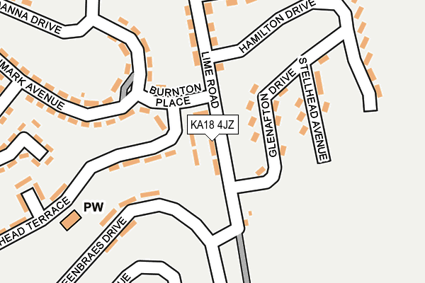 KA18 4JZ map - OS OpenMap – Local (Ordnance Survey) KA18 4JZ map - OS OpenMap – Local (Ordnance Survey)
