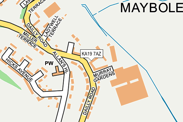 KA19 7AZ map - OS OpenMap – Local (Ordnance Survey) KA19 7AZ map - OS OpenMap – Local (Ordnance Survey)