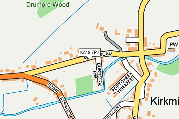 KA19 7PJ map - OS OpenMap – Local (Ordnance Survey) KA19 7PJ map - OS OpenMap – Local (Ordnance Survey)