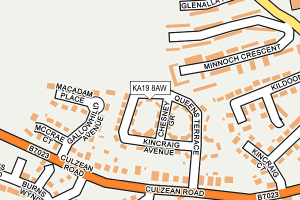 KA19 8AW map - OS OpenMap – Local (Ordnance Survey) KA19 8AW map - OS OpenMap – Local (Ordnance Survey)
