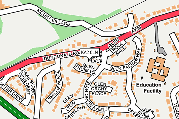 KA2 0LN map - OS OpenMap – Local (Ordnance Survey) KA2 0LN map - OS OpenMap – Local (Ordnance Survey)