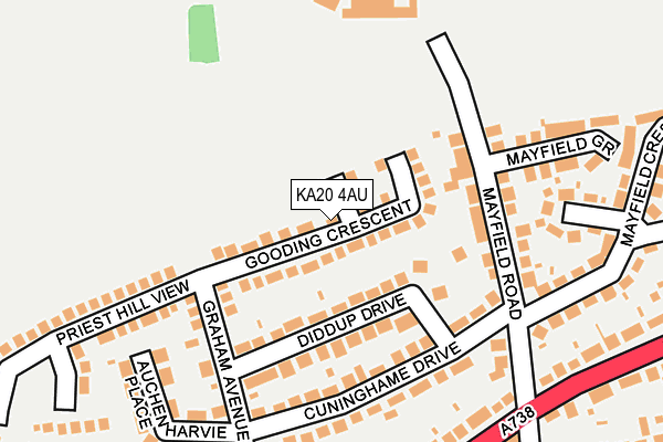 KA20 4AU map - OS OpenMap – Local (Ordnance Survey) KA20 4AU map - OS OpenMap – Local (Ordnance Survey)