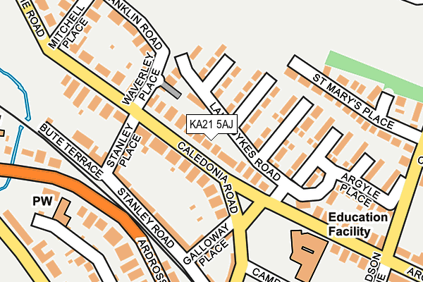 KA21 5AJ map - OS OpenMap – Local (Ordnance Survey) KA21 5AJ map - OS OpenMap – Local (Ordnance Survey)
