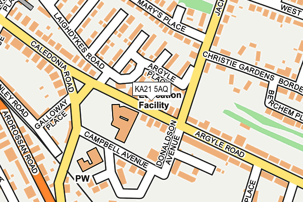 KA21 5AQ map - OS OpenMap – Local (Ordnance Survey) KA21 5AQ map - OS OpenMap – Local (Ordnance Survey)