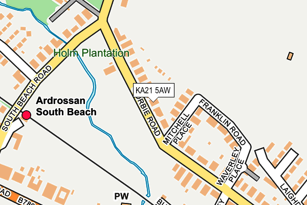 KA21 5AW map - OS OpenMap – Local (Ordnance Survey) KA21 5AW map - OS OpenMap – Local (Ordnance Survey)