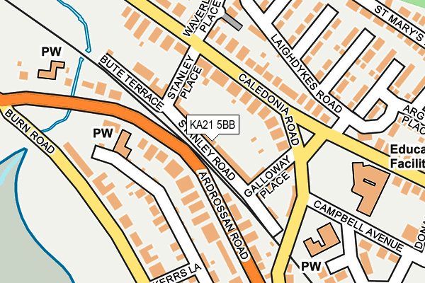 KA21 5BB map - OS OpenMap – Local (Ordnance Survey) KA21 5BB map - OS OpenMap – Local (Ordnance Survey)