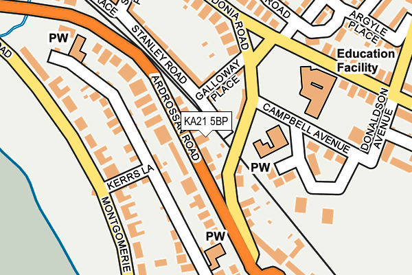 KA21 5BP map - OS OpenMap – Local (Ordnance Survey) KA21 5BP map - OS OpenMap – Local (Ordnance Survey)