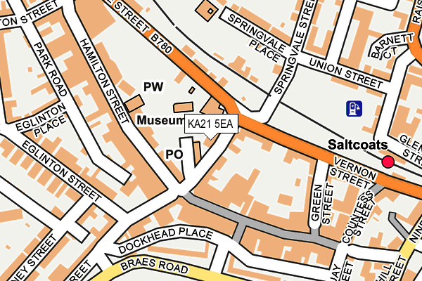 KA21 5EA map - OS OpenMap – Local (Ordnance Survey) KA21 5EA map - OS OpenMap – Local (Ordnance Survey)