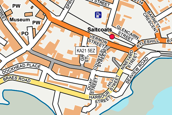 KA21 5EZ map - OS OpenMap – Local (Ordnance Survey) KA21 5EZ map - OS OpenMap – Local (Ordnance Survey)