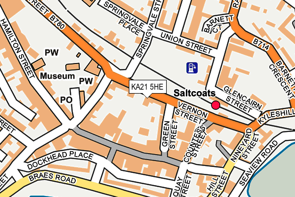 KA21 5HE map - OS OpenMap – Local (Ordnance Survey) KA21 5HE map - OS OpenMap – Local (Ordnance Survey)