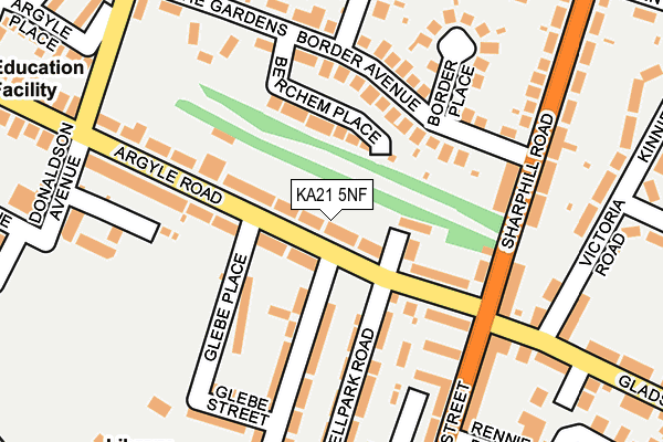 KA21 5NF map - OS OpenMap – Local (Ordnance Survey) KA21 5NF map - OS OpenMap – Local (Ordnance Survey)