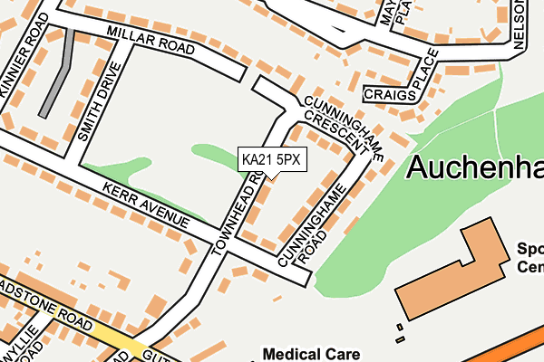 KA21 5PX map - OS OpenMap – Local (Ordnance Survey)