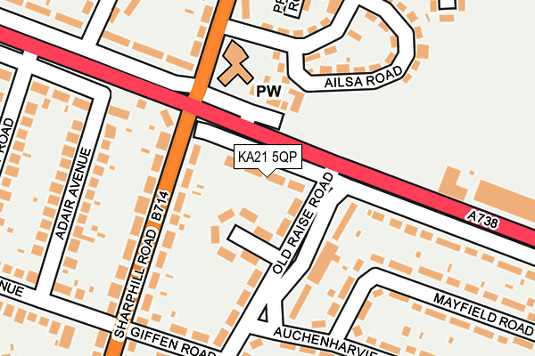 KA21 5QP map - OS OpenMap – Local (Ordnance Survey) KA21 5QP map - OS OpenMap – Local (Ordnance Survey)