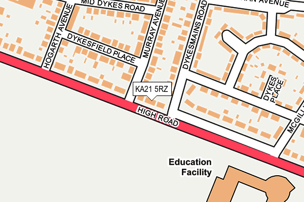 KA21 5RZ map - OS OpenMap – Local (Ordnance Survey) KA21 5RZ map - OS OpenMap – Local (Ordnance Survey)