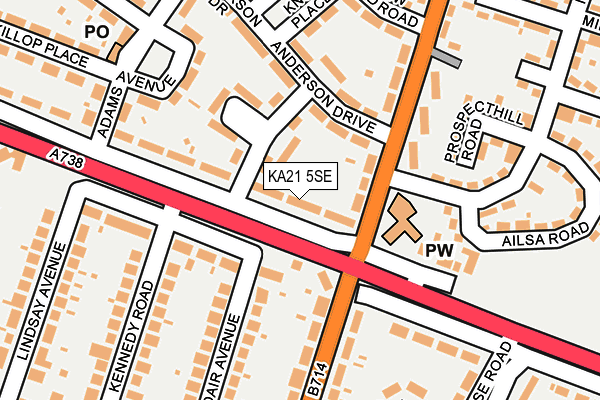 KA21 5SE map - OS OpenMap – Local (Ordnance Survey) KA21 5SE map - OS OpenMap – Local (Ordnance Survey)