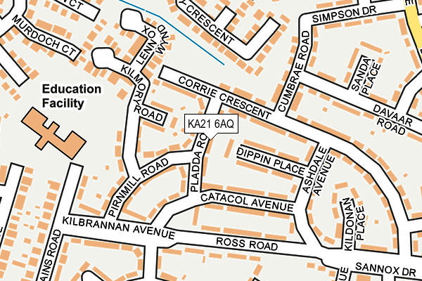 KA21 6AQ map - OS OpenMap – Local (Ordnance Survey)