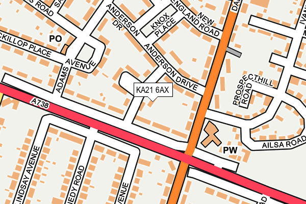 KA21 6AX map - OS OpenMap – Local (Ordnance Survey) KA21 6AX map - OS OpenMap – Local (Ordnance Survey)
